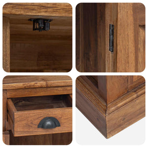 Teak Aufbewahrungsschrank Massivholz 65x75cm