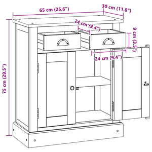 Teak Aufbewahrungsschrank Massivholz 65x75cm