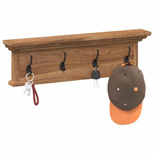 Wandmontierter Kleiderständer Natur Teakholz