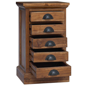 Teak Kommode mit Schubladen, 35x30x60 cm