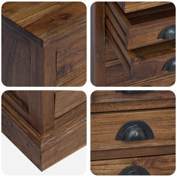 Massivholz Teak Kommode mit Schubladen