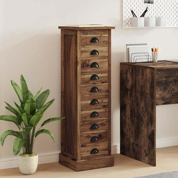 Massivholz Teak Kommode mit Schubladen