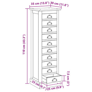 Massivholz Teak Kommode mit Schubladen