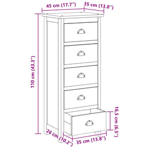 Teak Kommode mit Schubladen, Naturholz