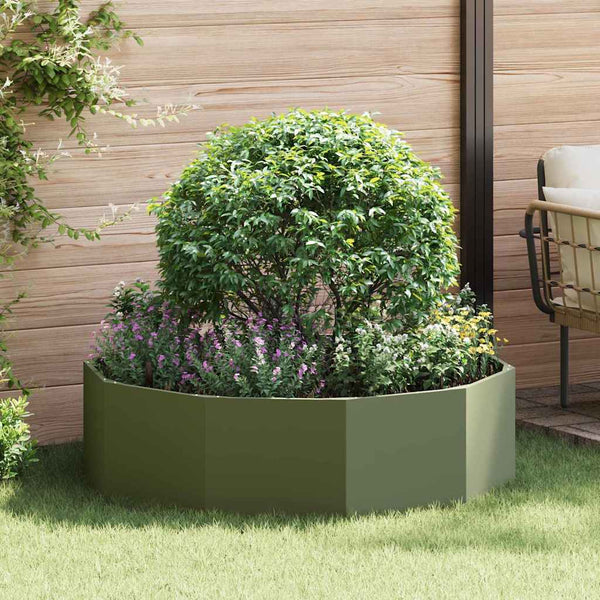 Stahl Pflanzkübel Olive Grün 120x120x35cm