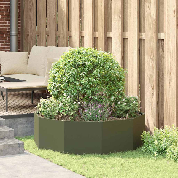 Stahl Pflanzkübel Olive Grün 120x120x35cm