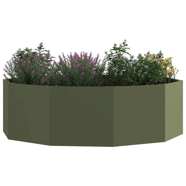 Stahl Pflanzkübel Olive Grün 120x120x35cm