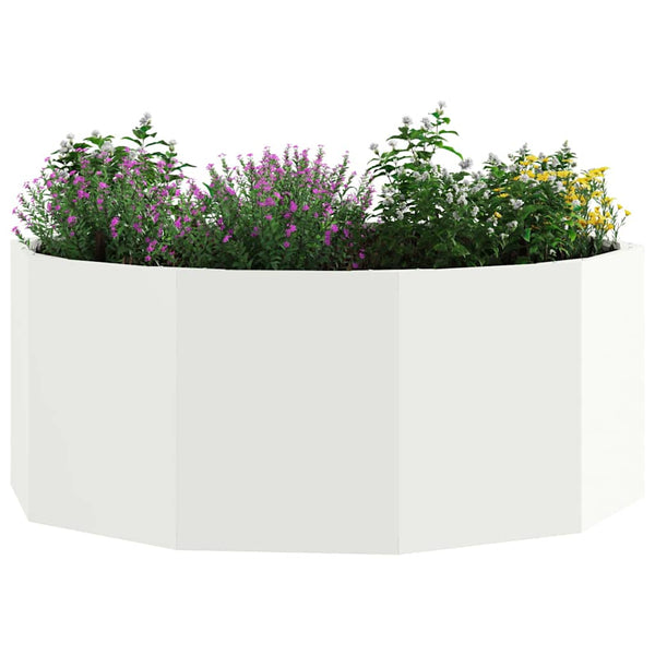 Weißer Stahl Pflanzkübel 90x90x35cm