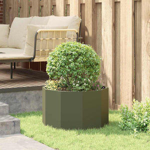 Pflanzkübel Olive Grün Stahl 60x60x35cm