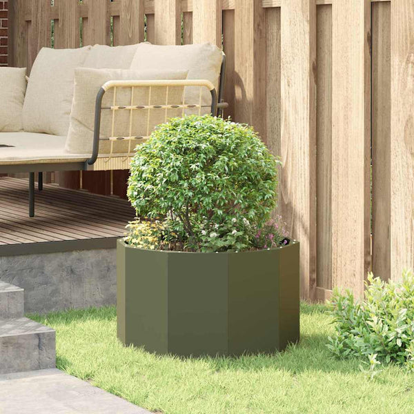 Pflanzkübel Olive Grün Stahl 60x60x35cm