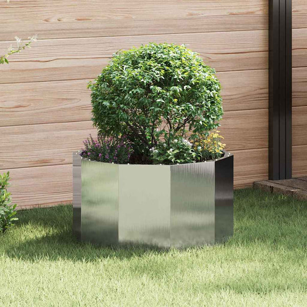 Edelstahl Pflanzkübel Silber 60x60x35 cm