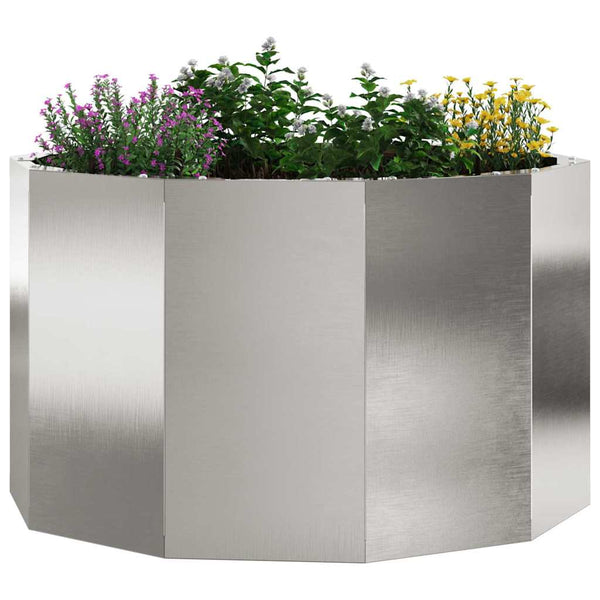 Edelstahl Pflanzkübel Silber 60x60x35 cm