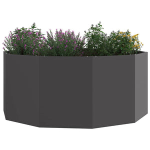 Schwarzer Stahl Pflanzkübel 120x120x50cm