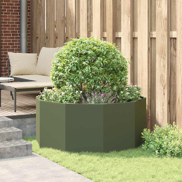Pflanzkübel Stahl Olive Grün 120x120x50cm