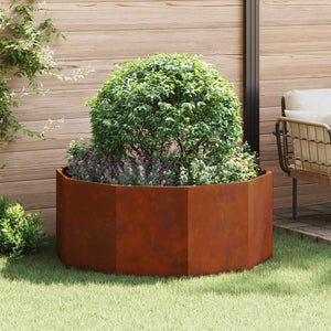 Jardinière vidaXL Rouille 120 x 120 x 50 cm en acier patinable