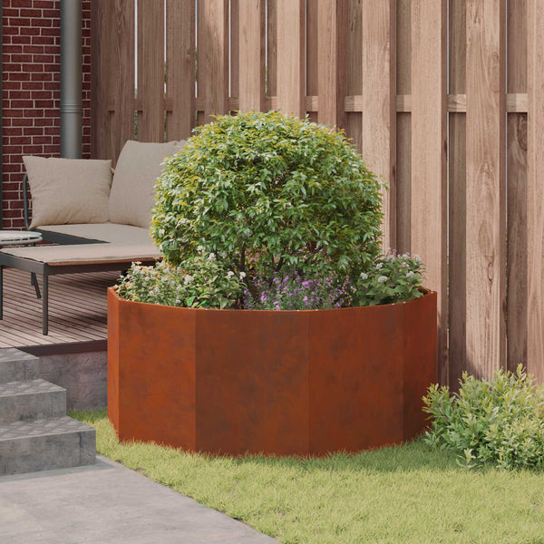 Jardinière vidaXL Rouille 120 x 120 x 50 cm en acier patinable