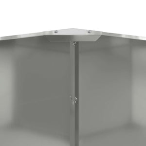 Silberner Pflanzkübel 90x90x50cm aus Stahl