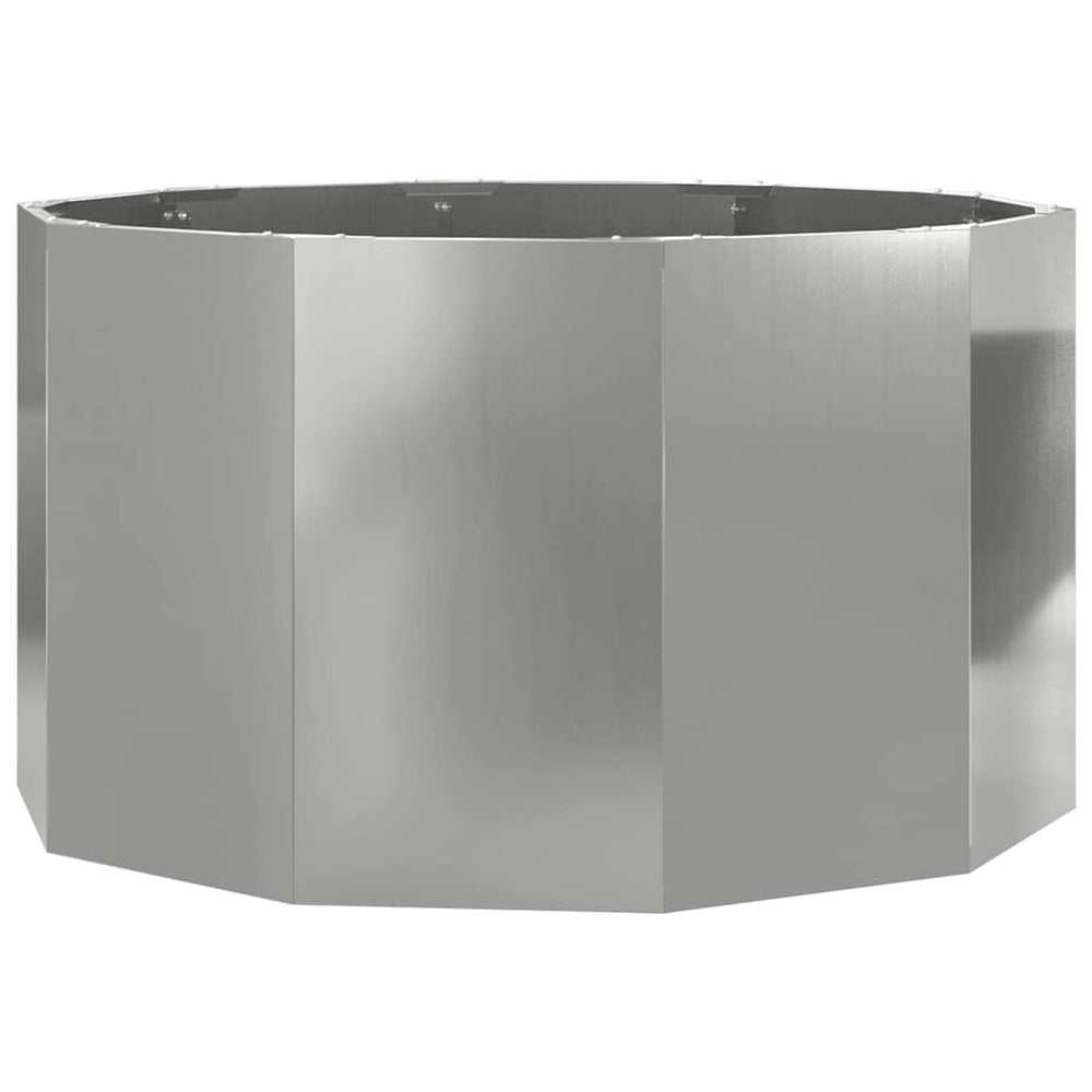 Silberner Pflanzkübel 90x90x50cm aus Stahl