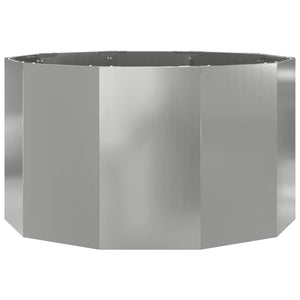 Silberner Pflanzkübel 90x90x50cm aus Stahl