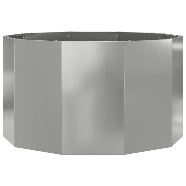 Silberner Pflanzkübel 90x90x50cm aus Stahl