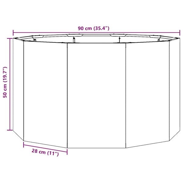 Silberner Pflanzkübel 90x90x50cm aus Stahl
