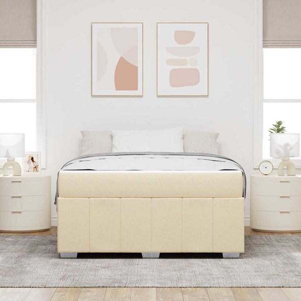 Bettrahmen mit Matratze Creme 140x200 cm
