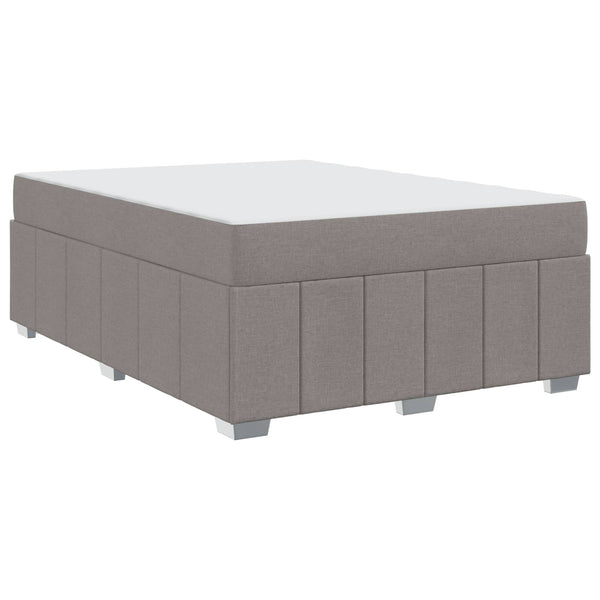 vidaXL Cadre de lit avec matelas Taupe 160 x 200 cm Tissu