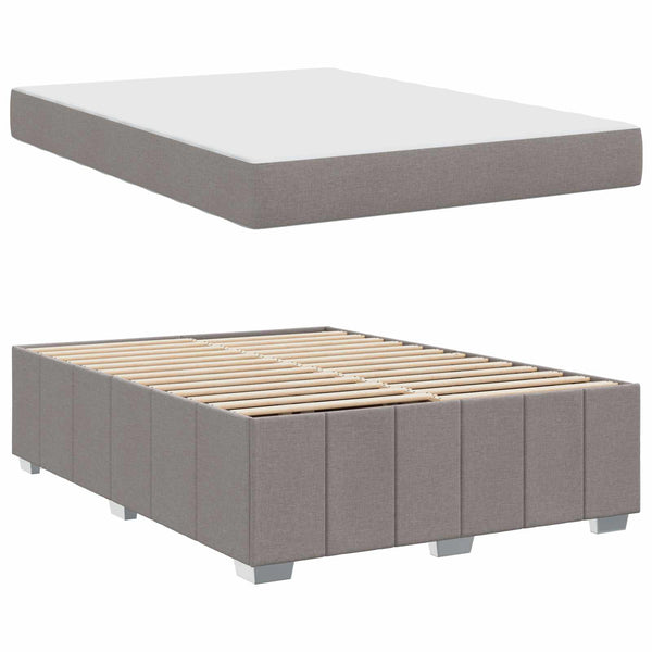 vidaXL Cadre de lit avec matelas Taupe 160 x 200 cm Tissu