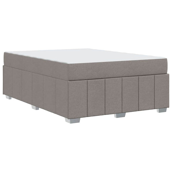 vidaXL Cadre de lit avec matelas Taupe 160 x 200 cm Tissu