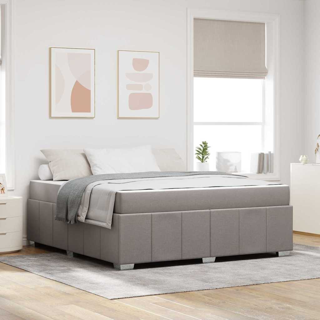 vidaXL Cadre de lit avec matelas Taupe 180 x 200 cm Tissu