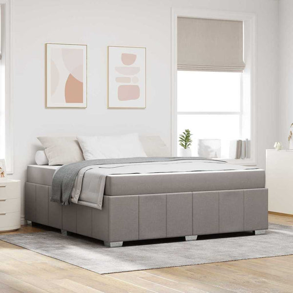 vidaXL Cadre de lit avec matelas Taupe 180 x 200 cm Tissu