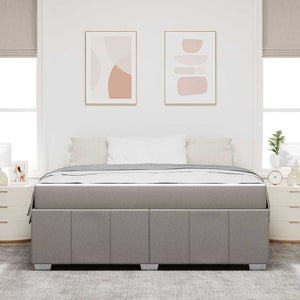 vidaXL Cadre de lit avec matelas Taupe 180 x 200 cm Tissu