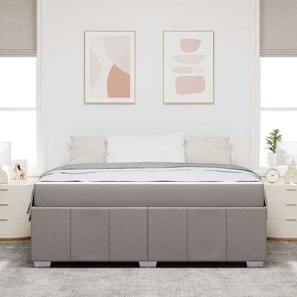 vidaXL Cadre de lit avec matelas Taupe 180 x 200 cm Tissu
