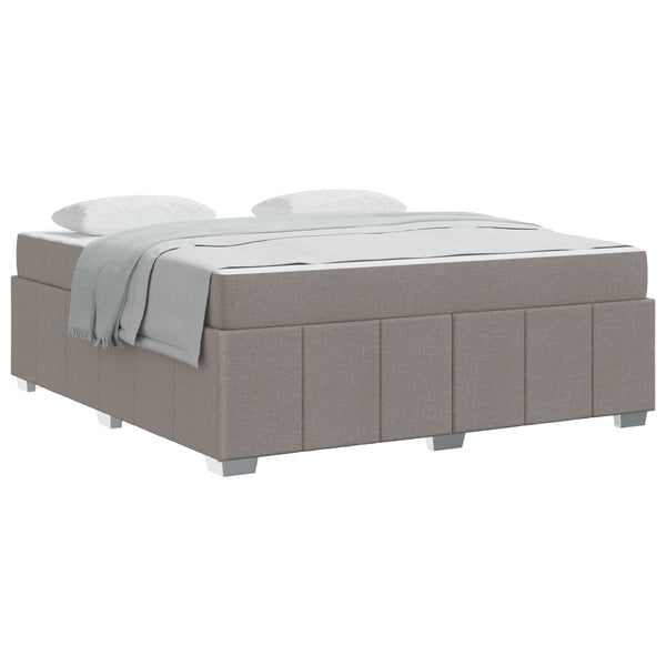 vidaXL Cadre de lit avec matelas Taupe 180 x 200 cm Tissu