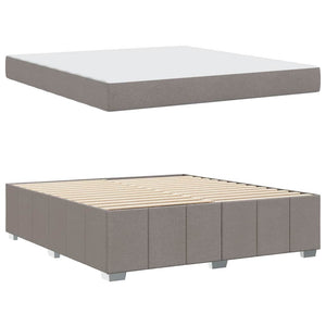 vidaXL Cadre de lit avec matelas Taupe 180 x 200 cm Tissu