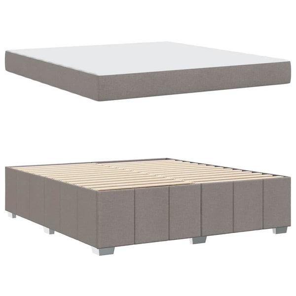 vidaXL Cadre de lit avec matelas Taupe 180 x 200 cm Tissu