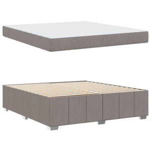 vidaXL Cadre de lit avec matelas Taupe 180 x 200 cm Tissu