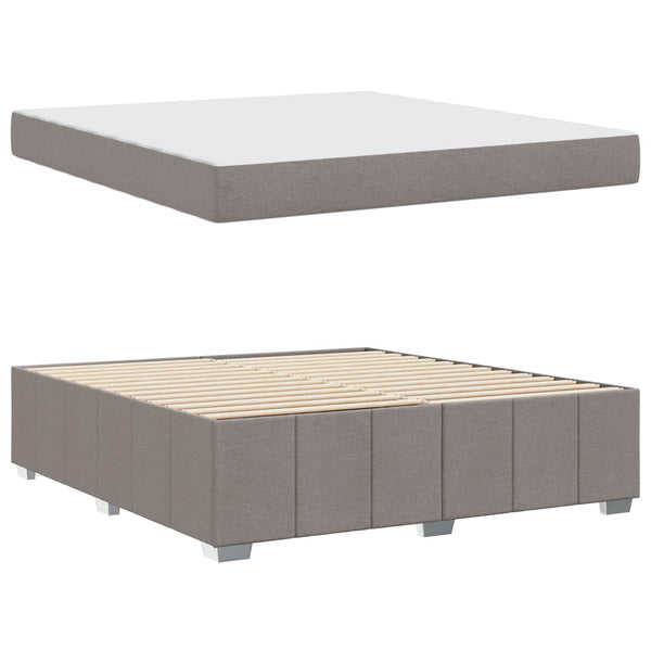 vidaXL Cadre de lit avec matelas Taupe 180 x 200 cm Tissu