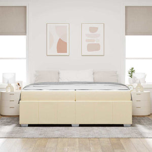 Bettrahmen mit Matratze Creme 200x200 cm