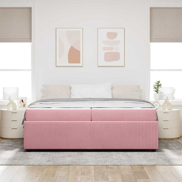 Bettrahmen mit Matratze Rosa 200x200 cm