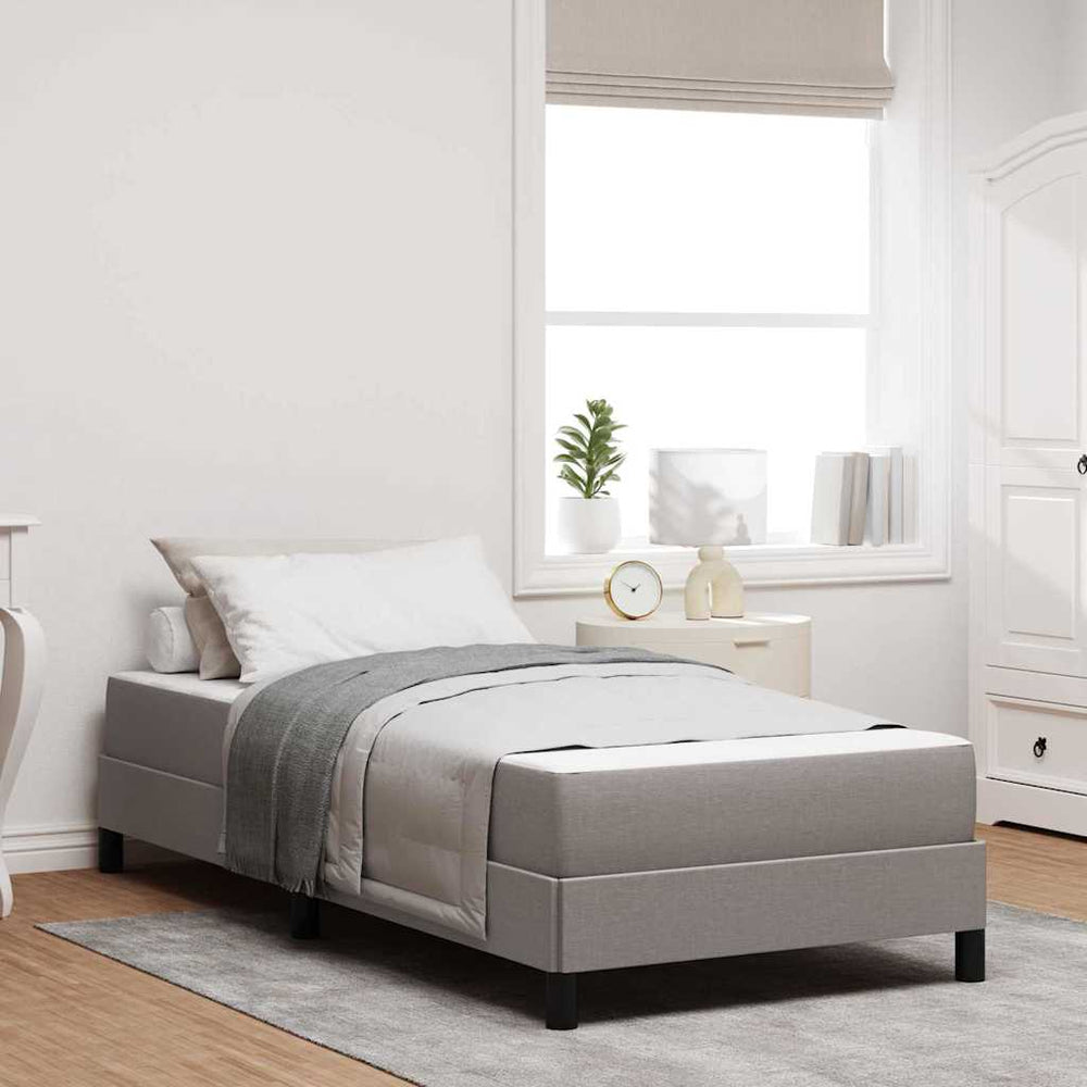 vidaXL Box Spring Bed with Mattress Taupe 90 x 190 cm Fabric