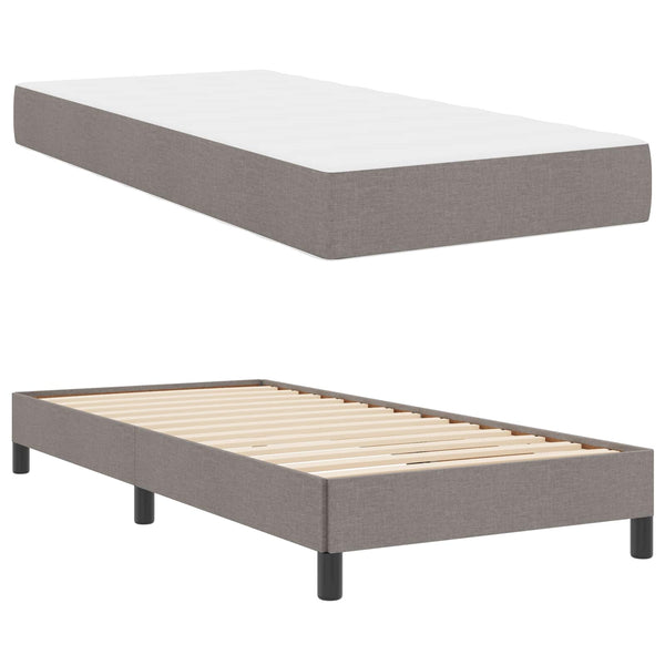 Boxspringbett Taupe mit Matratze 90x190 cm