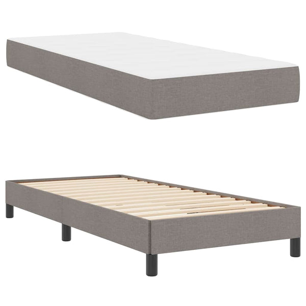 Boxspringbett Taupe mit Matratze 90x200 cm