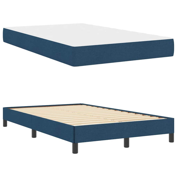 Boxspringbett Blau mit Matratze 120x190 cm
