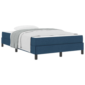 vidaXL Lit tapissier avec matelas bleu 120 x 200 cm tissu
