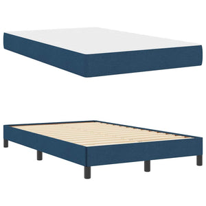 vidaXL Lit tapissier avec matelas bleu 120 x 200 cm tissu