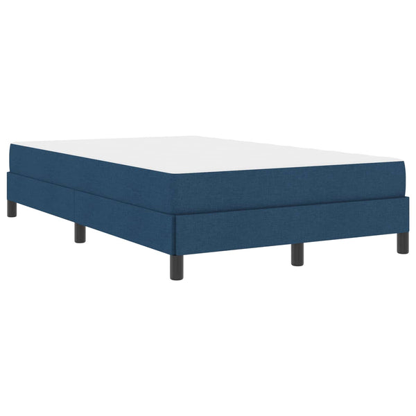 vidaXL Lit tapissier avec matelas bleu 120 x 200 cm tissu