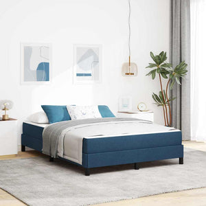 vidaXL Lit boxspring avec matelas bleu 140 x 190 cm tissu