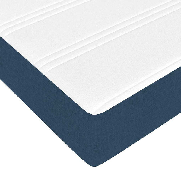 vidaXL Lit tapissier avec matelas Bleu 140 x 200 cm Tissu