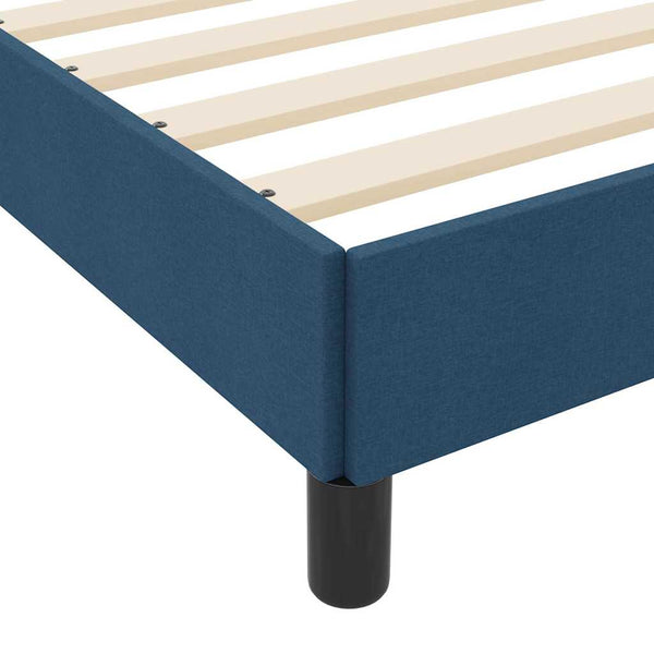 vidaXL Lit coffre avec matelas bleu 180 x 200 cm tissu